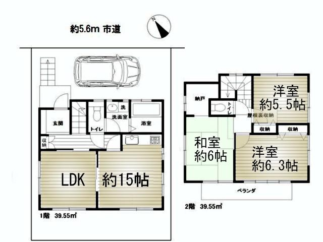 Floor plan. 32,900,000 yen, 3LDK, Land area 100.32 sq m , Building area 79.1 sq m