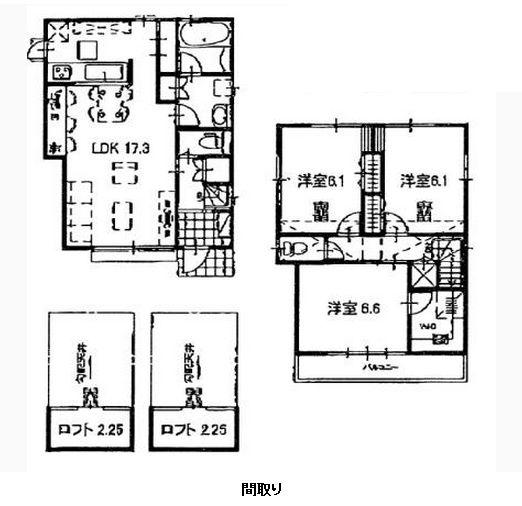 Floor plan. 51,800,000 yen, 3LDK, Land area 110 sq m , Building area 86.4 sq m 5 Building Floor plan