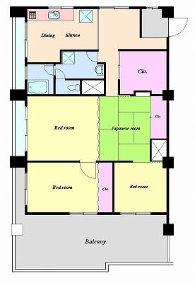 Floor plan. 4DK, Price 38,800,000 yen, Occupied area 75.01 sq m , Balcony area 37.3 sq m