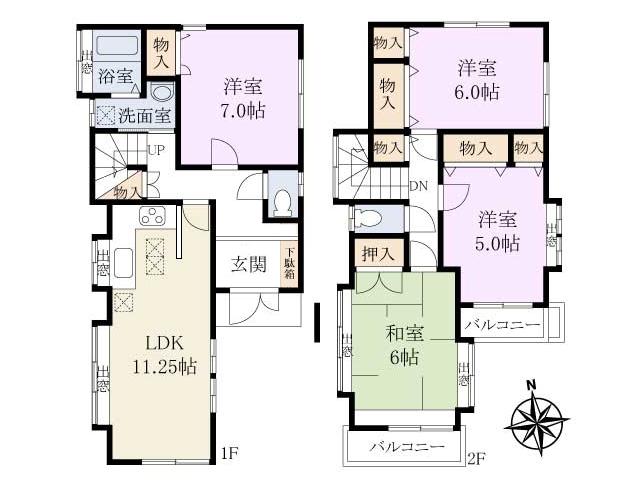 Floor plan. 47,800,000 yen, 4LDK, Land area 91.83 sq m , Building area 93.61 sq m Mitaka City Kamirenjaku 1-chome Floor plan
