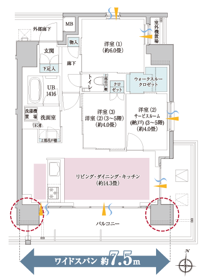 Floor: 3LDK (6 ~ 12F) / 2LDK+S(3 ~ 5F), the occupied area: 64.43 sq m, Price: TBD
