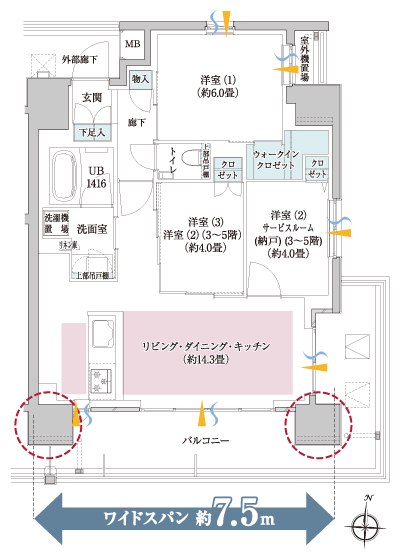 Floor: 3LDK (6 ~ 12F) / 2LDK+S(3 ~ 5F), the occupied area: 64.43 sq m, Price: TBD