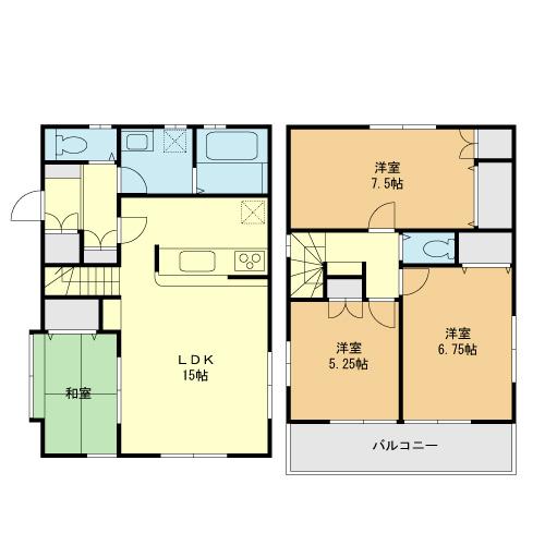 Building plan example (floor plan). Building plan example (No. 2 place) 4LDK, Land price 48,200,000 yen, Land area 110 sq m , Building price 12.6 million yen, Building area 87.48 sq m