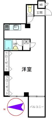 Floor plan. Price 18,800,000 yen, Occupied area 38.59 sq m , Balcony area 5 sq m