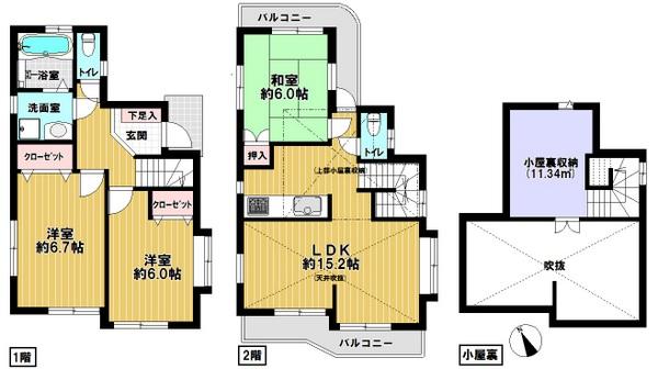 Floor plan. 37,800,000 yen, 3LDK, Land area 97.34 sq m , Building area 76.68 sq m
