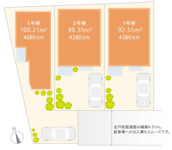 Compartment figure. 42,800,000 yen, 4LDK, Land area 90.55 sq m , Building area 106.8 sq m