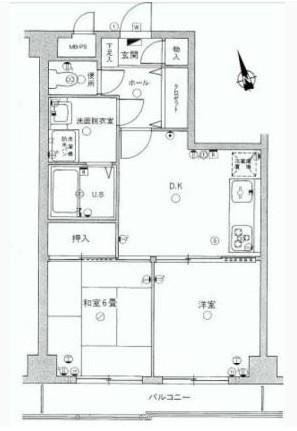 Floor plan. 2DK, Price 18,800,000 yen, Occupied area 40.64 sq m , Balcony area 4.88 sq m