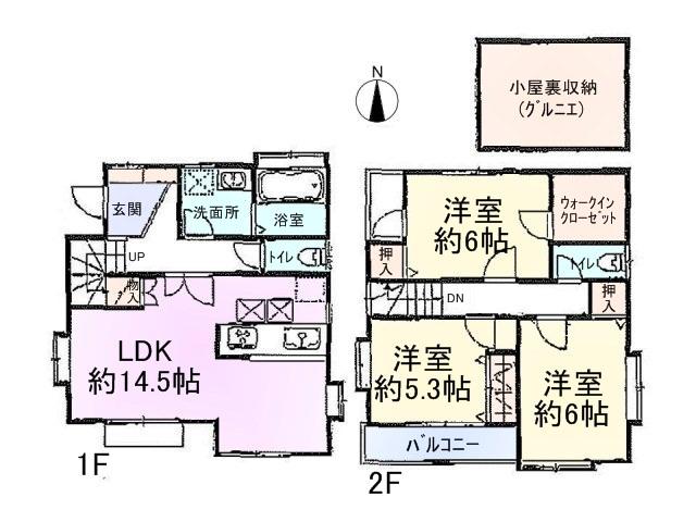 Floor plan. 41,800,000 yen, 3LDK, Land area 103.6 sq m , Building area 82.8 sq m Mitaka City Kitano 3-chome Floor