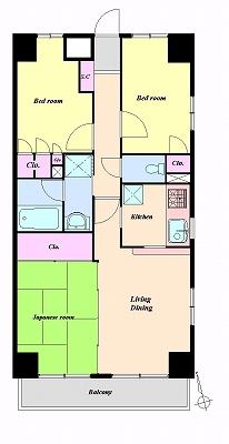 Floor plan. 3LDK, Price 28.8 million yen, Occupied area 59.21 sq m , Balcony area 6.67 sq m