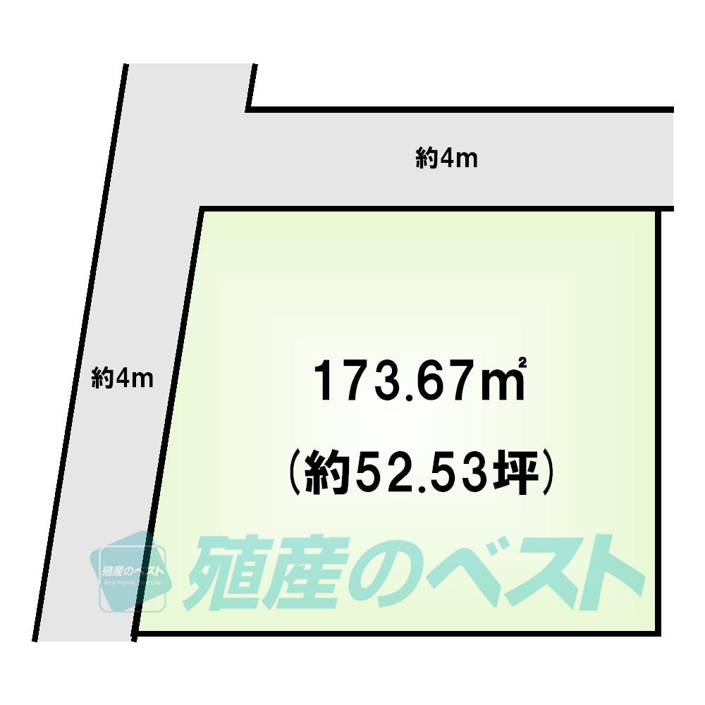 Compartment figure. Land price 69,800,000 yen, Beautiful earth types, such as that the land area 173.67 sq m Korezo shaping land