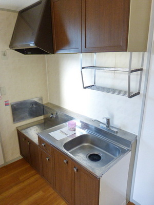 Kitchen. Two-burner stove is installed Friendly Kitchen