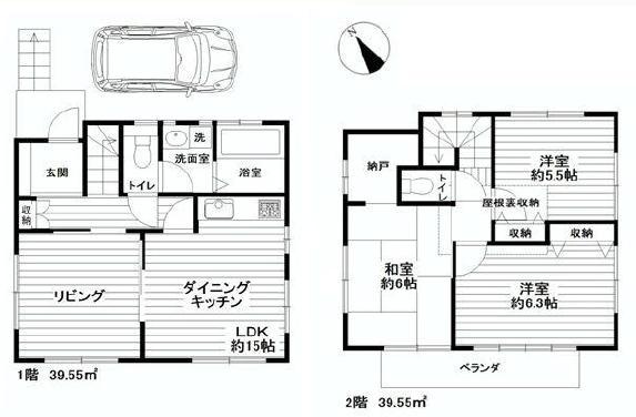 Floor plan. 32,900,000 yen, 3LDK, Land area 100.32 sq m , Building area 79.1 sq m