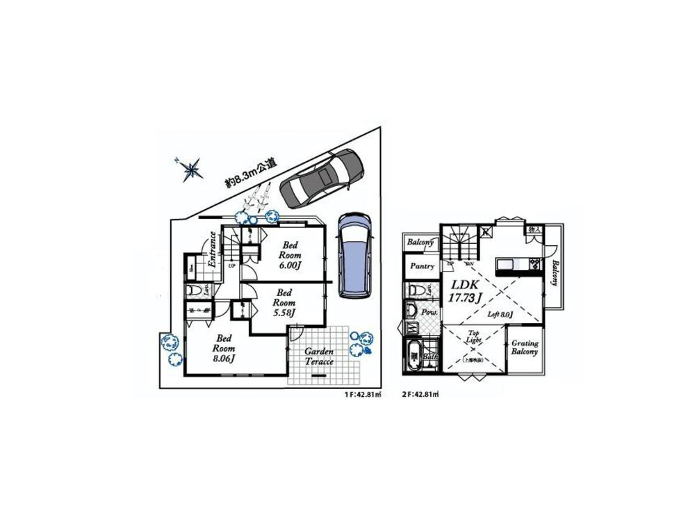 Floor plan. 64,800,000 yen, 3LDK, Land area 107.07 sq m , Building area 85.62 sq m