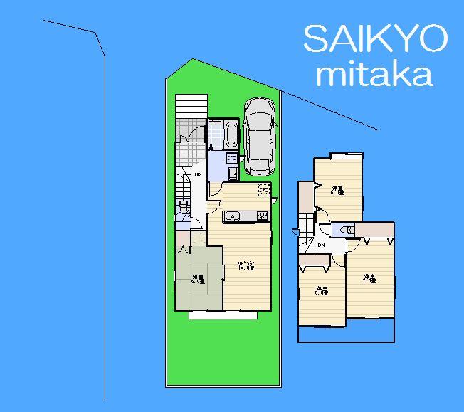 Floor plan. (1 Building), Price 46,300,000 yen, 4LDK, Land area 124.97 sq m , Building area 93.57 sq m