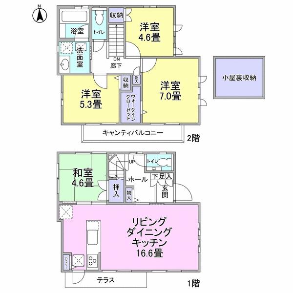 Floor plan. 58,500,000 yen, 4LDK, Land area 113.18 sq m , Building area 89.05 sq m floor plan