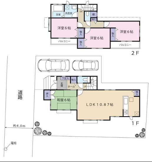 Floor plan. 56,800,000 yen, 4LDK, Land area 146.2 sq m , Building area 105.16 sq m