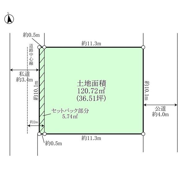 Compartment figure. Land price 43,700,000 yen, Land area 120.72 sq m