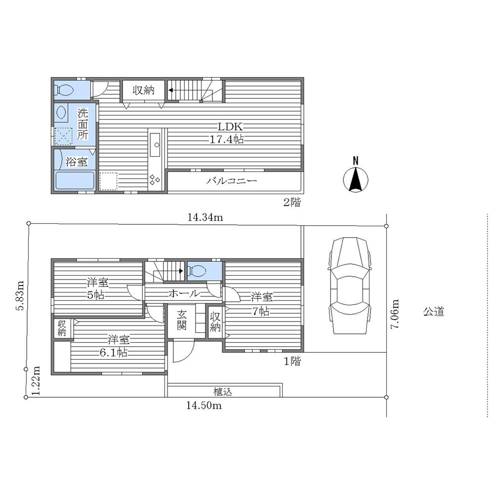 Building plan example (floor plan). Building plan example Building price 14,648,000 yen,  Building area 80.11 sq m