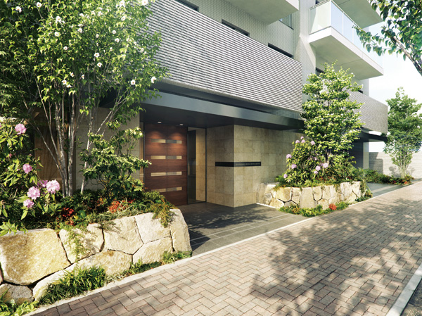 Shared facilities.  [Entrance Rendering CG] It is the residence of the face entrance, Tree species, height, Put the season and in the field of view, We arranged the planting that has been carefully selected. Spring, Summer, Fall, Winter ... and morning noon evening, Changes throughout the year and one day, Also it has designed rich transitory.