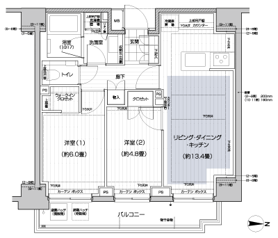 Floor: 2LDK + WIC, the occupied area: 55.36 sq m, Price: 49,809,226 yen, now on sale