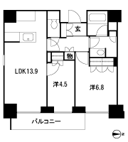 Floor: 2LDK, occupied area: 57.55 sq m, Price: 51,320,640 yen, now on sale