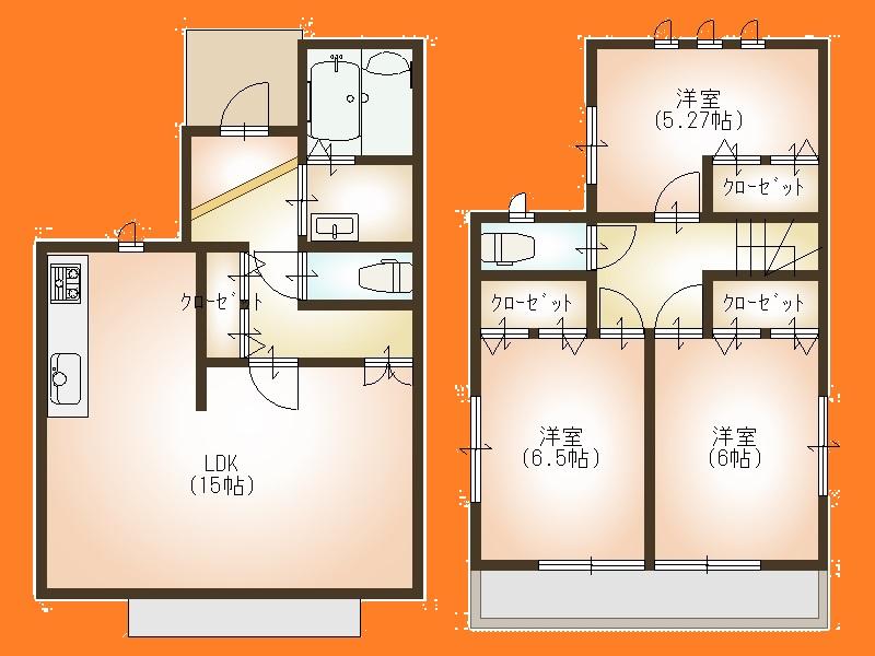 Floor plan. 27,800,000 yen, 3LDK, Land area 104.42 sq m , Building area 80.99 sq m Floor
