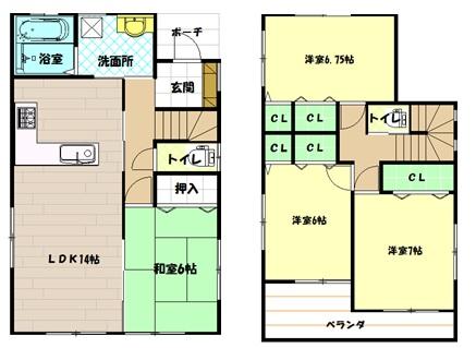 Floor plan. 31,400,000 yen, 4LDK, Land area 132.25 sq m , Building area 97.71 sq m