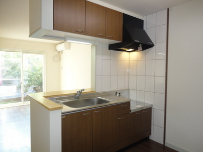 Kitchen. Storage-rich kitchen with hanging cupboard