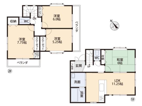 Floor plan. 25,800,000 yen, 4LDK, Land area 110.61 sq m , Building area 88.12 sq m floor plan