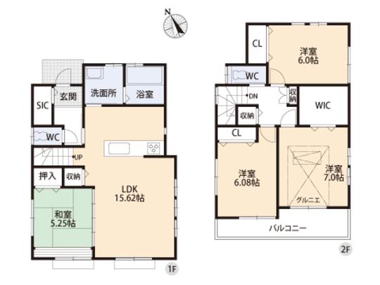 Floor plan. 39,800,000 yen, 4LDK, Land area 128.77 sq m , Building area 95.77 sq m compartment view