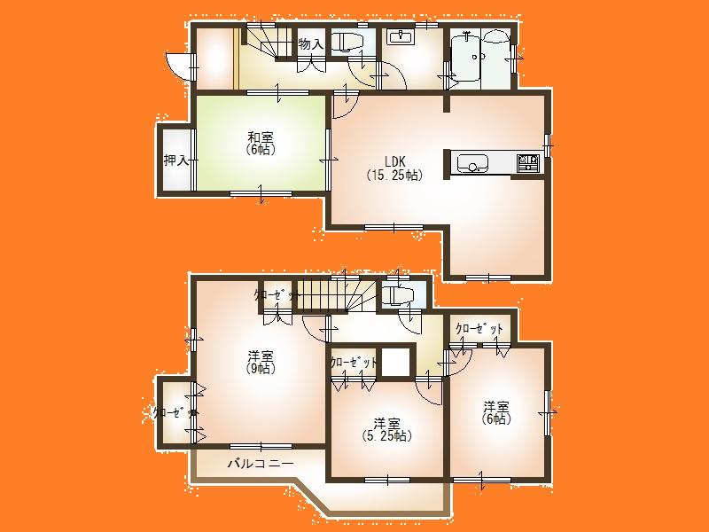 Floor plan. 26,800,000 yen, 4LDK, Land area 132.24 sq m , Building area 99.36 sq m Floor