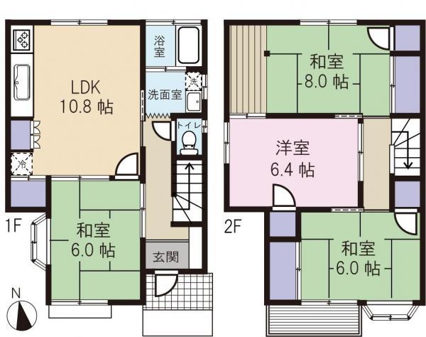 Floor plan. 12.9 million yen, 4LDK, Land area 83.37 sq m , Building area 72.71 sq m