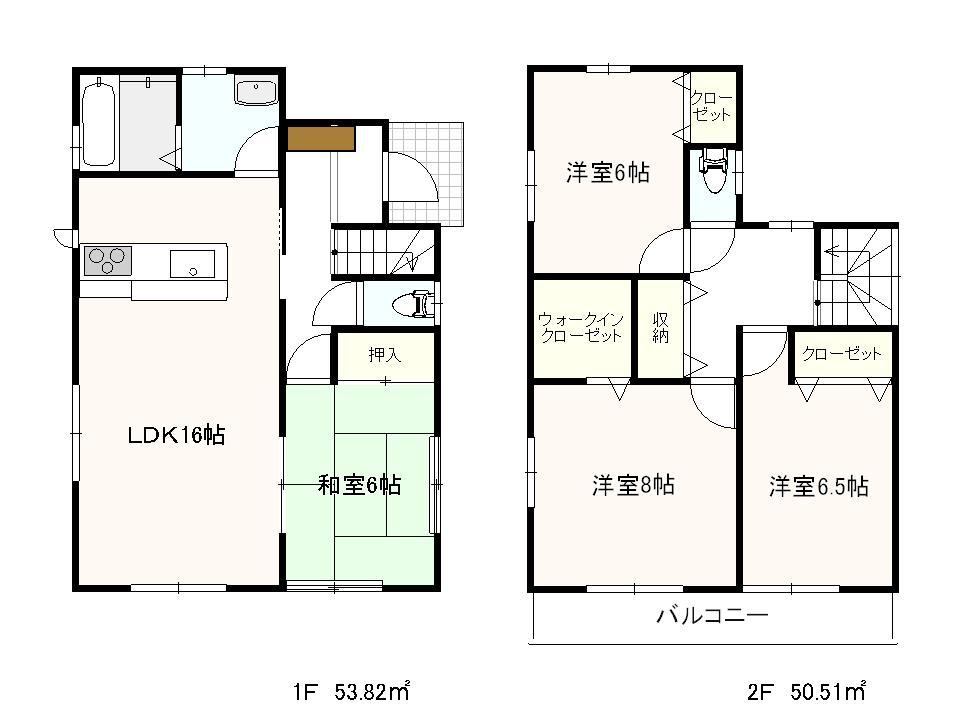 Floor plan. (3 Building), Price 28.8 million yen, 4LDK, Land area 144.8 sq m , Building area 104.33 sq m