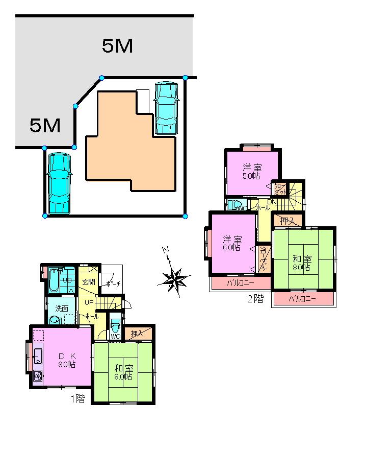 Floor plan. 16 million yen, 4DK, Land area 110.48 sq m , Building area 86.11 sq m