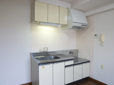 Kitchen. Abundant storage with a hanging cupboard