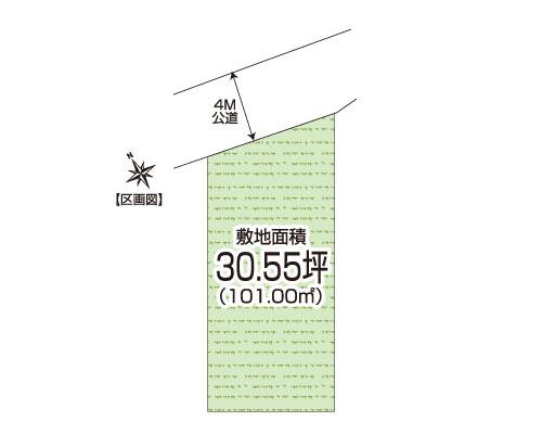 Compartment figure. Land price 9.8 million yen, Land area 101 sq m