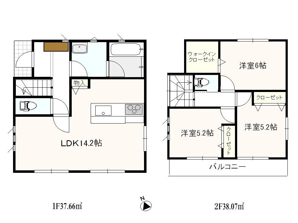 Floor plan. 23.8 million yen, 3LDK, Land area 99.12 sq m , Building area 75.73 sq m