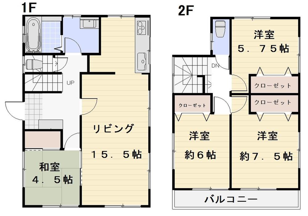 Floor plan. 24,800,000 yen, 4LDK, Land area 129.04 sq m , Building area 96.79 sq m