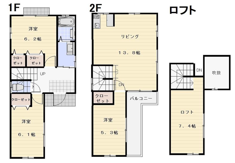Floor plan. 28.8 million yen, 3LDK, Land area 76.03 sq m , Building area 70.2 sq m floor plan