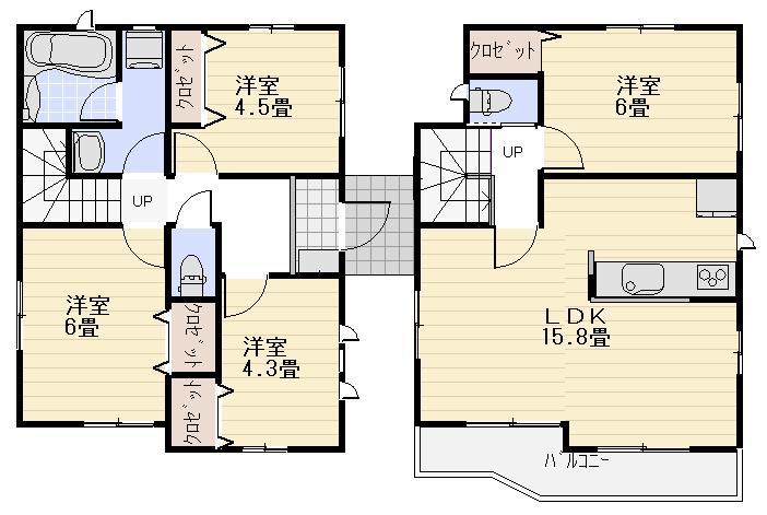 Floor plan. (Building 2), Price 24,800,000 yen, 4LDK, Land area 147.08 sq m , Building area 84.63 sq m