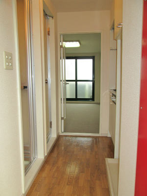 Other room space. There is a door separating the hallway and the living room