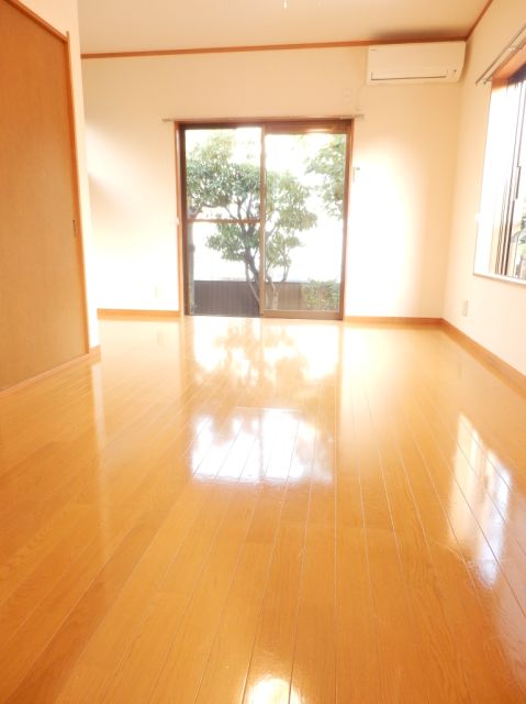 Living and room. Sunny flooring of the room.