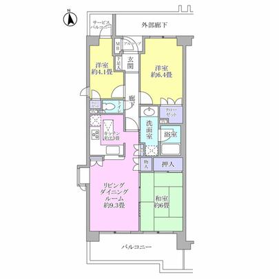 Floor plan. Good types of usability of 3LDK!