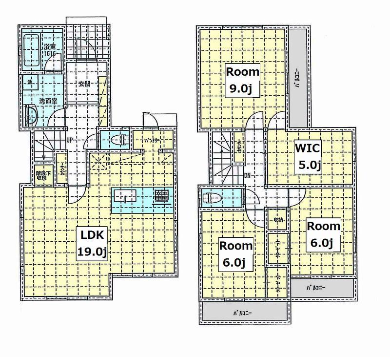 Compartment view + building plan example. Building plan example, Land price 62,800,000 yen, Land area 134.72 sq m A compartment reference plan WIC5 is Pledge housing proud of the plan of
