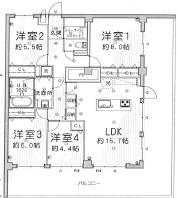 Floor plan. 4LDK, Price 44,900,000 yen, Footprint 93.6 sq m , Balcony area 43.35 sq m
