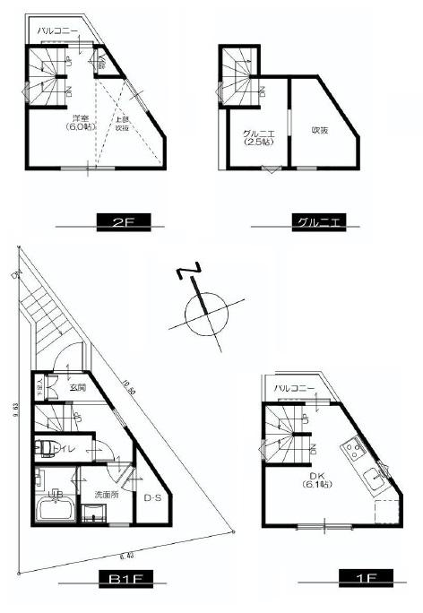 Floor plan. 21,800,000 yen, 1DK, Land area 30.44 sq m , Building area 36.43 sq m