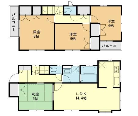 Floor plan. 48,800,000 yen, 4LDK, Land area 131.89 sq m , I Japanese-style room is glad of building area 95.43 sq m living More.