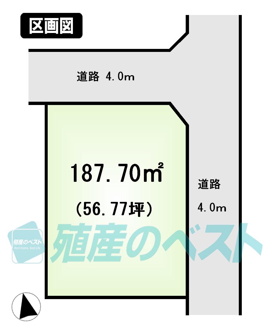 Compartment figure. Land price 89,800,000 yen, In land area 187.7 sq m clean shaping land, Taking the car space on the south side, South side lighting is Why?