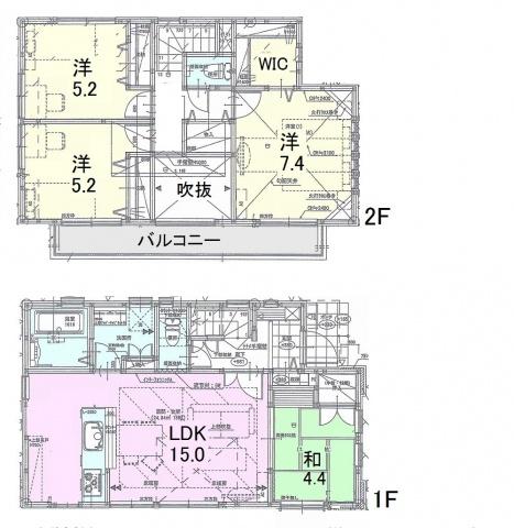 Floor plan. 62,800,000 yen, 4LDK, Land area 120 sq m , Building area 96 sq m