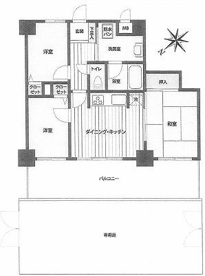Floor plan. 3DK, Price 26,800,000 yen, Occupied area 50.69 sq m , Balcony area 7.6 sq m